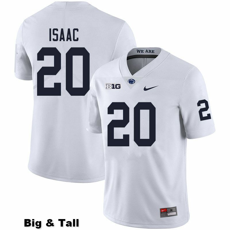 NCAA Nike Men's Penn State Nittany Lions Adisa Isaac #20 College Football Authentic Big & Tall White Stitched Jersey GLR2898PN